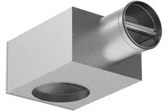 Akoestisch geïsoleerd plenum voor plafondrooster – 125 naar 100 mm